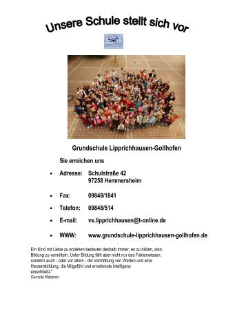 Unsere Schulfamilie - Grundschule Lipprichhausen-Gollhofen