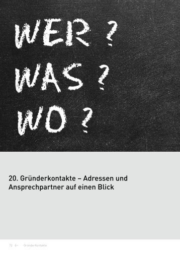 20. Gründerkontakte – Adressen und ... - GründerRegion Aachen