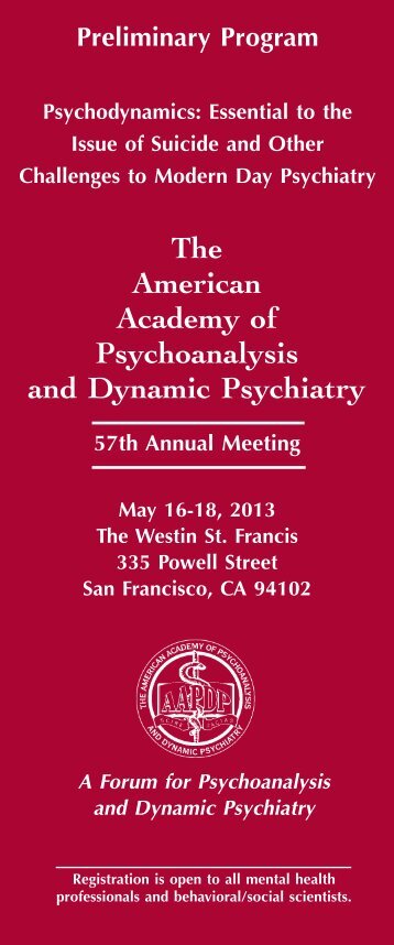 The American Academy of Psychoanalysis and Dynamic Psychiatry