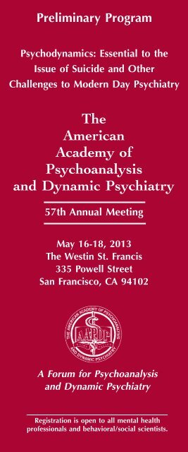 The American Academy of Psychoanalysis and Dynamic Psychiatry