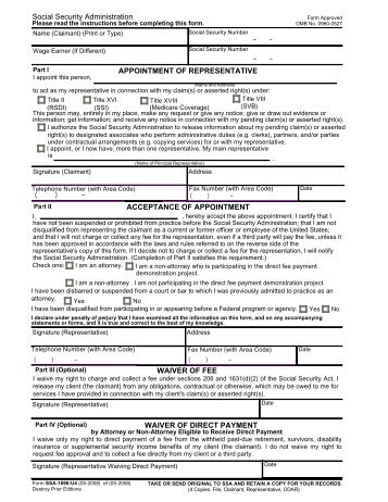 Form SSA-1696-U4 (05-2008) - Social Security