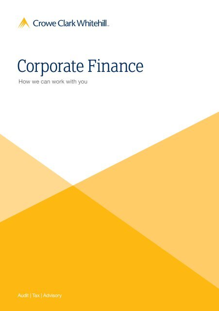 Corporate Finance brochure - pdf - Crowe Horwath International