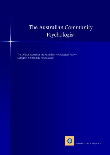 The Australian Community Psychologist - APS Member Groups