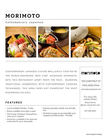 MORIMOTO - STARR Restaurants