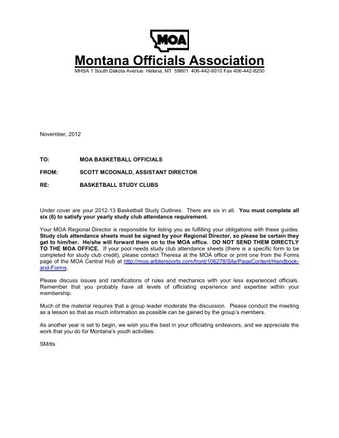 MONTANA OFFICIALS ASSOCIATION - MOA - ArbiterSports