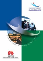 HUAWEI CERTIFIED TRAINING COURSES - Etisalat Academy