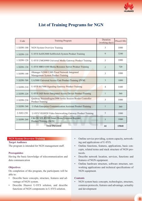 HUAWEI CERTIFIED TRAINING COURSES - Etisalat Academy