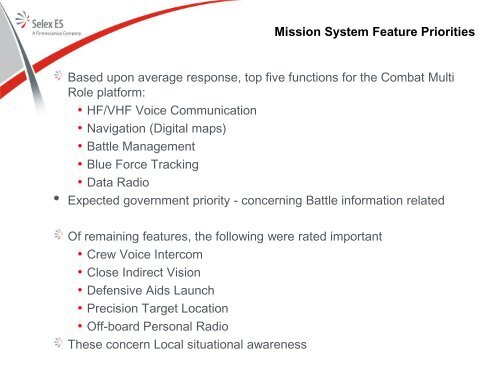 Mission System - European Defence Agency