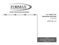 U.S. PRICE LIST SERVICING DEALERS - Formax