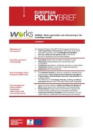 WORKS - Work organisation and restructuring in the knowledge ...