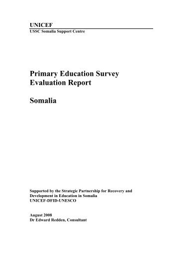 Primary Education Survey Evaluation Report Somalia - Somali - JNA