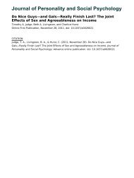 Do Nice Guysâand GalsâReally Finish Last - Southeastern ...