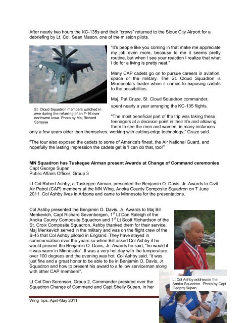 The Newsletter of the Minnesota Wing, Civil Air Patrol April - May 2011