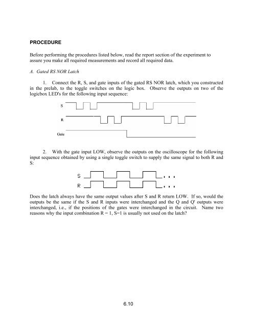 experiment 6: flip-flops and feedback devices - The Circuits and ...