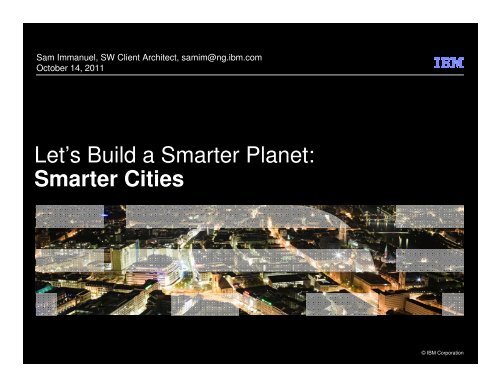 Let's Build a Smarter Planet: Smarter Cities - NigerianMuse