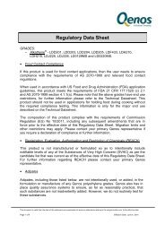 Regulatory Data Sheet - Qenos