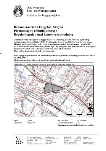 Drammensveien 145 og 147, Skøyen Planforslag til offentlig ettersyn ...