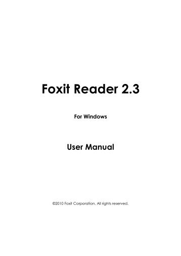 Foxit Reader 2.3 User Manual - Parent Directory