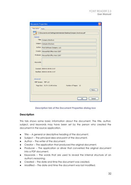 Foxit Reader 2.3 User Manual - Parent Directory