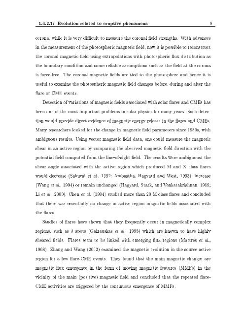 Evolution of Magnetic Fields in the Solar Atmosphere A THESIS ...