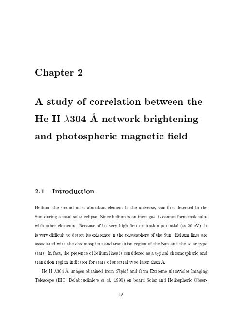 Evolution of Magnetic Fields in the Solar Atmosphere A THESIS ...