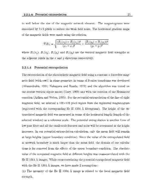 Evolution of Magnetic Fields in the Solar Atmosphere A THESIS ...