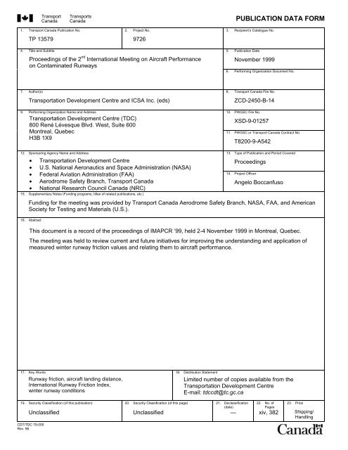 TP 13579 PROCEEDINGS of the 2nd International Meeting ... - UQAC