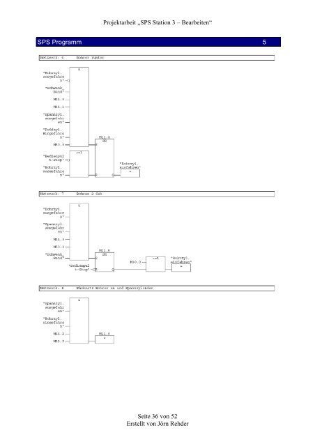 Projektarbeit „SPS Station 3 – Bearbeiten“ Seite 1 von 52 Erstellt ...