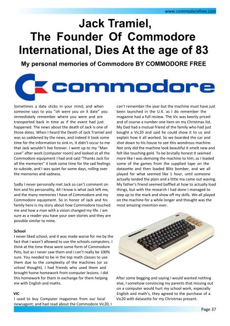 Commodore Free Magazine Issue #61 (PDF)