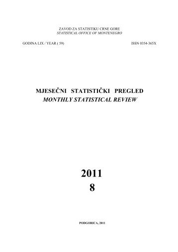 mjeseÄni statistiÄki pregled monthly statistical review 2011 8 - Monstat