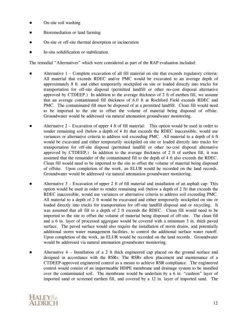 Remedial Action Plan - Rochford Field - Newhall Remediation Project