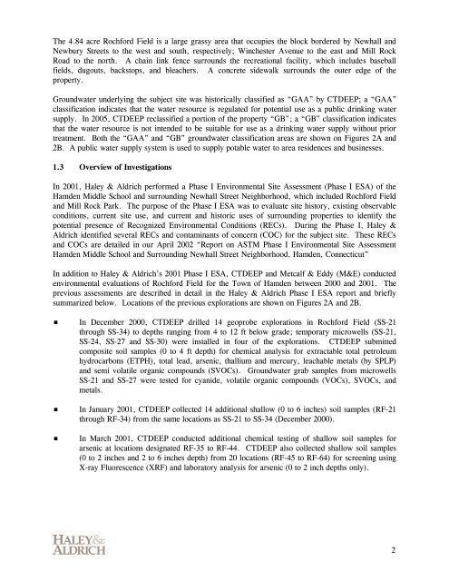 Remedial Action Plan - Rochford Field - Newhall Remediation Project