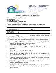 Common Room Use Rental Agreement - District of Sault Ste. Marie ...