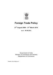 Foreign Trade Policy, 2009-14 - Directorate General of Foreign Trade