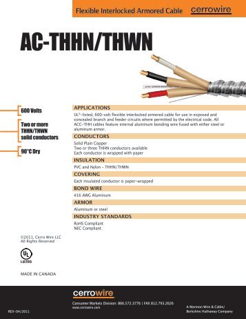 AC-THHN/THWN - Cerro Wire and Cable Company