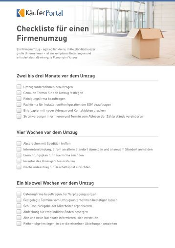 Checkliste fÃ¼r einen Firmenumzug