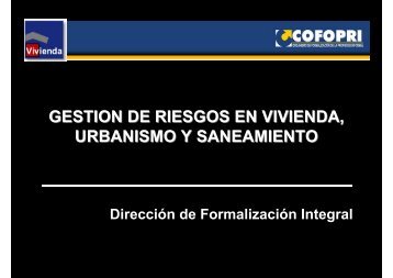 gestion de riesgos en vivienda, urbanismo y saneamiento