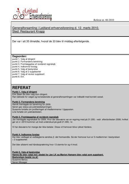 REFERAT - Portal for Løjt Land