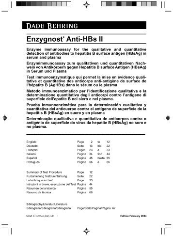 Enzygnost* Anti-HBs II - Medcorp