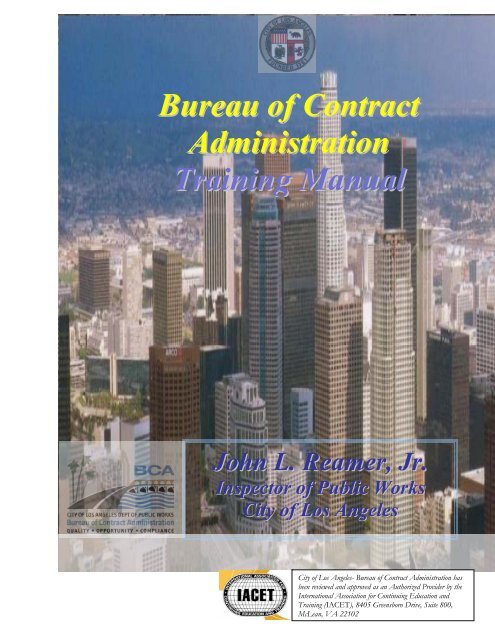 BCA Training Manual - 2009 - Bureau of Contract Administration