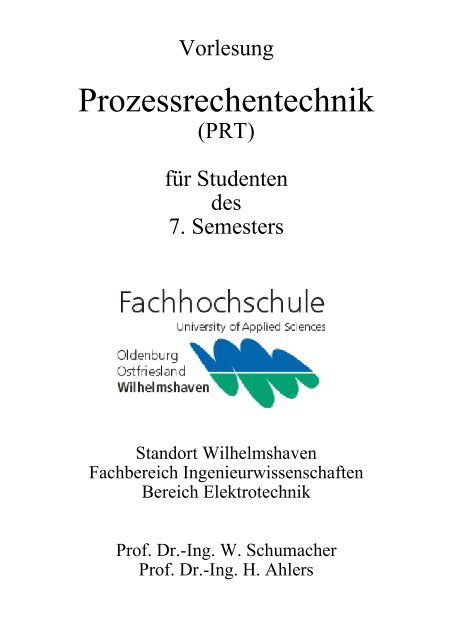 Prozessrechentechnik - Fachhochschule Oldenburg/Ostfriesland ...