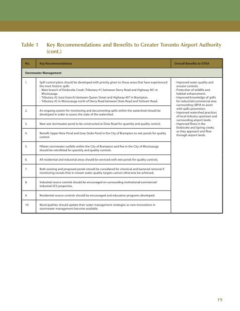 Summary Report and Implementation Plan - Partners in Project Green