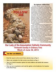 Bulletin for June 30 - Our Lady of the Assumption