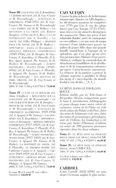 TÃ©lÃ©charger le catalogue en PDF - Gallimard