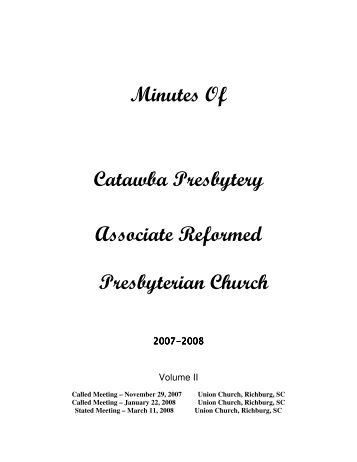 2007-2008 Vol. 2 - Associate Reformed Presbyterian Church