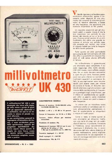 Amtron UK 430 Wide Band Millivoltmeter - Italy