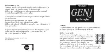 Pocket Geni regler - Egmont Serieforlaget