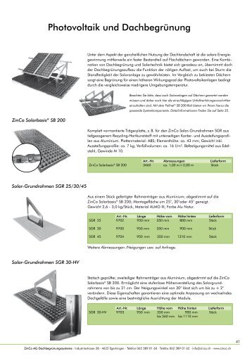 Photovoltaik und Dachbegrünung - ZinCo