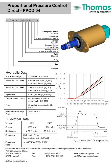 Proportional Pressure Control Direct - PPCD 04 - Thomas Magnete