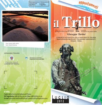 Trillo appuntamenti – luglio - Comunità degli Italiani di Pirano